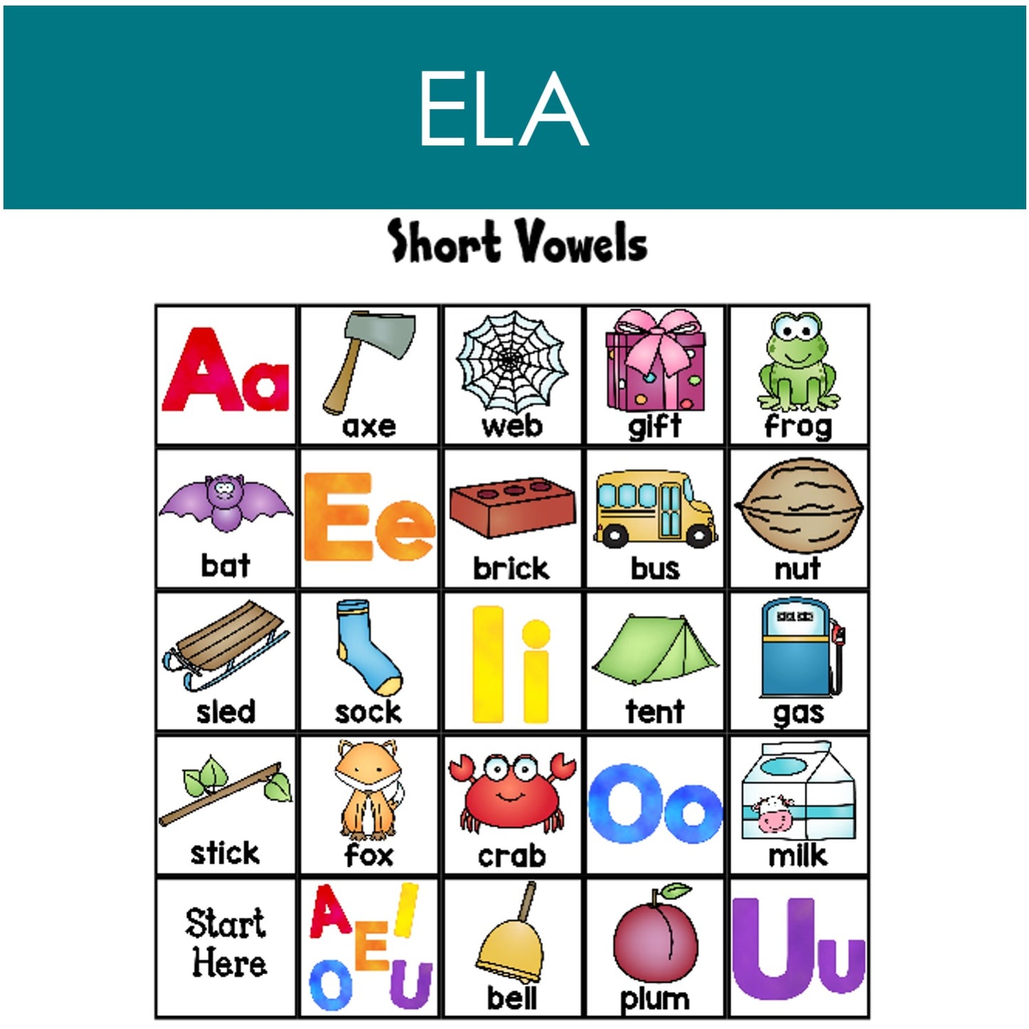 Short Vowel BeeBot mat