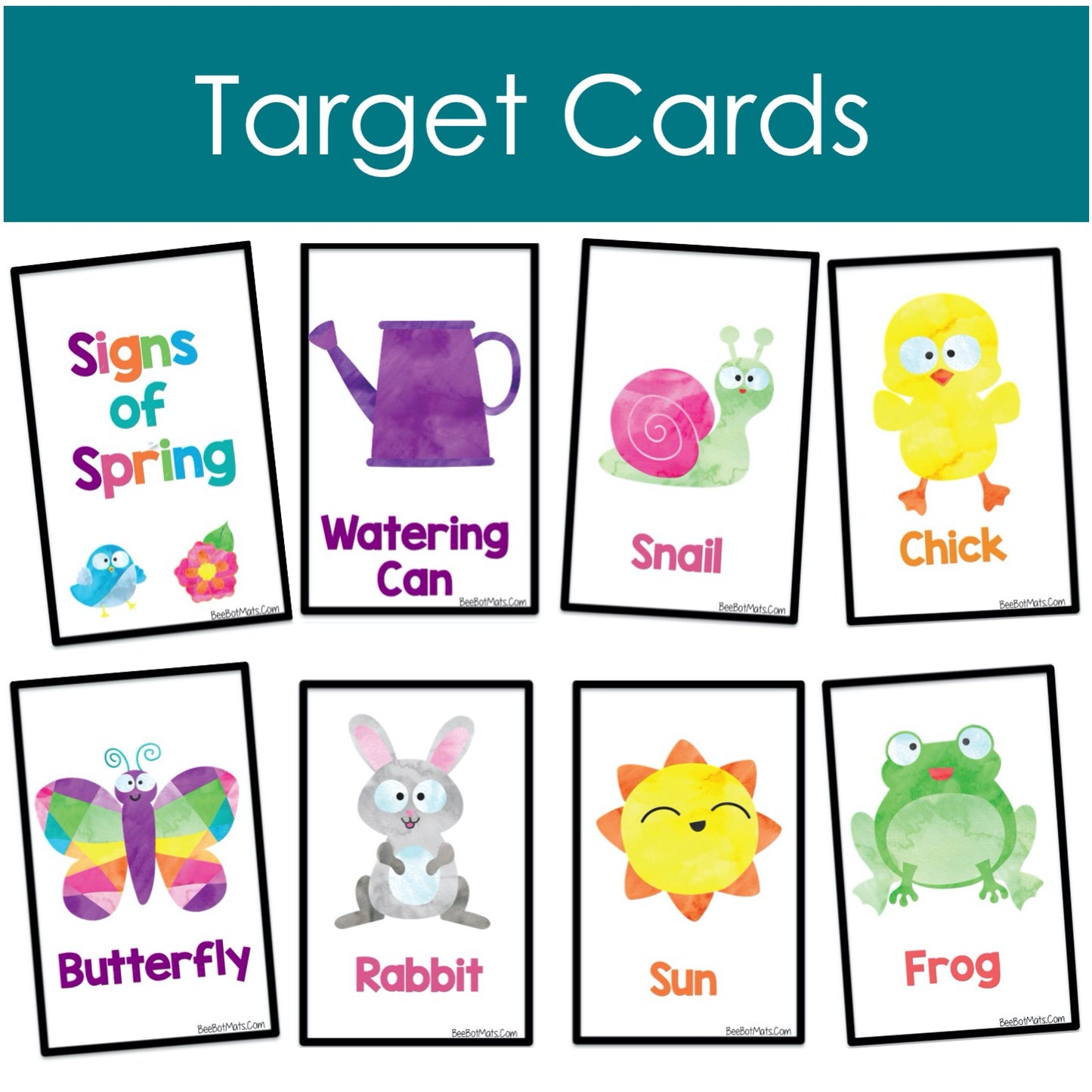 BeeBot target cards signs of spring