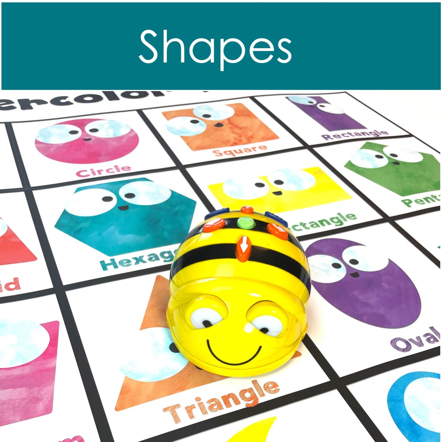 Watercolor Shape BeeBot Mat