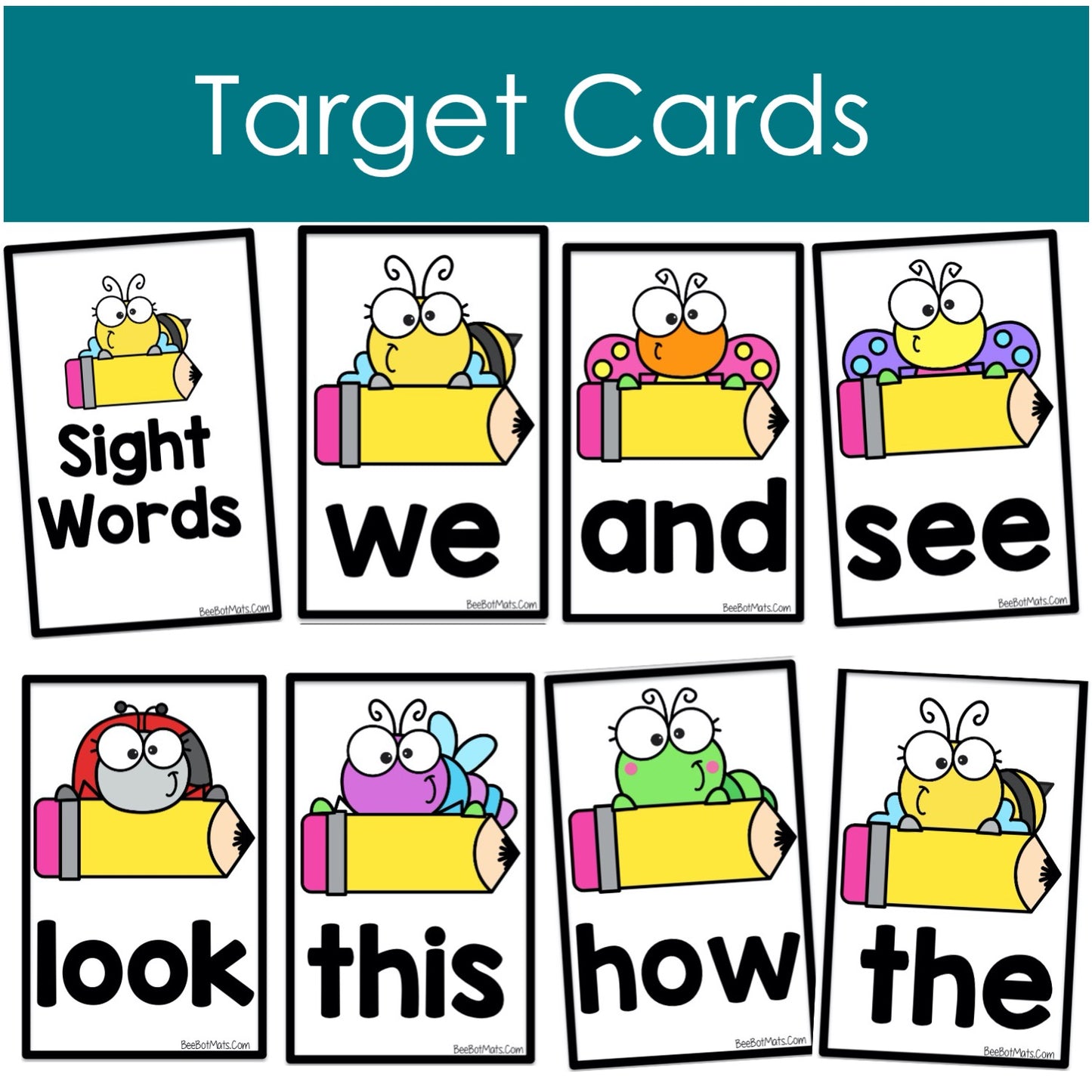 BeeBot Mat sight word target cards